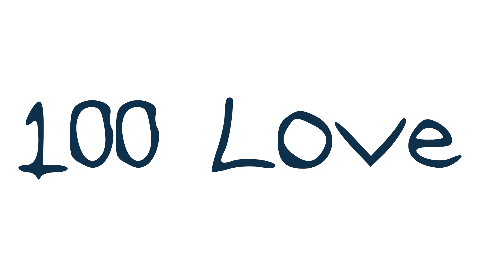 100 Love, handwriting font preview