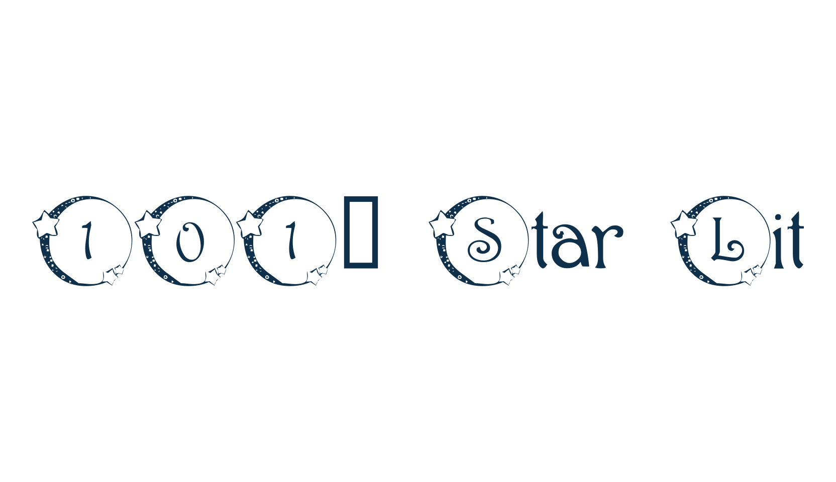 101! Star Lit, fancy decorative font preview