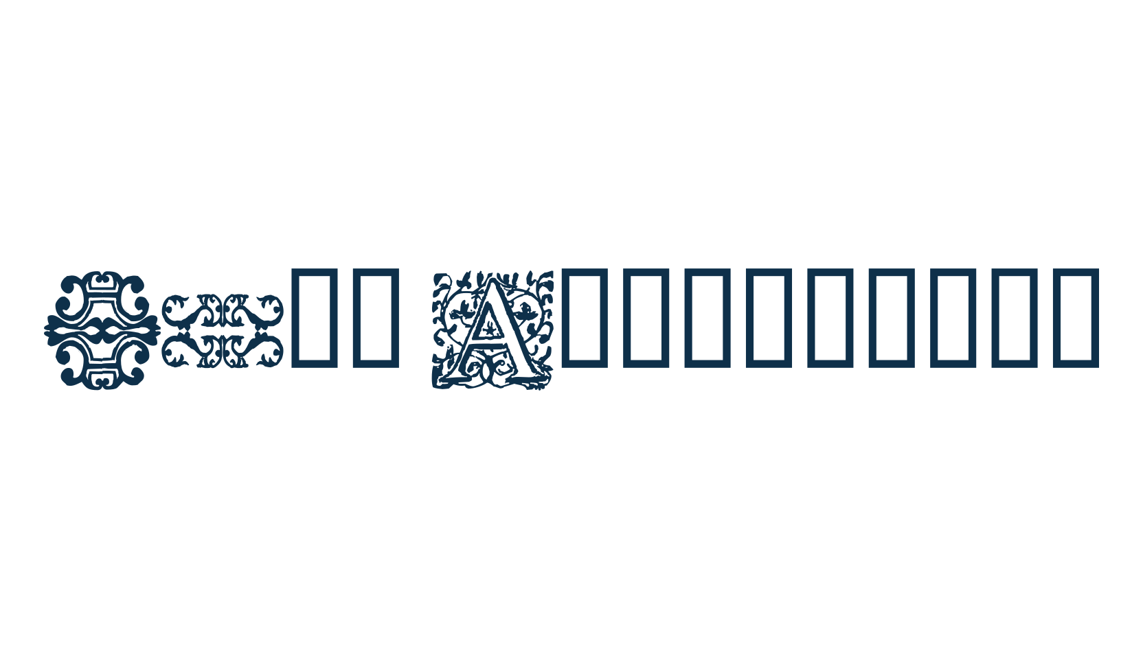 16th Arabesques, fancy initials decorative font preview
