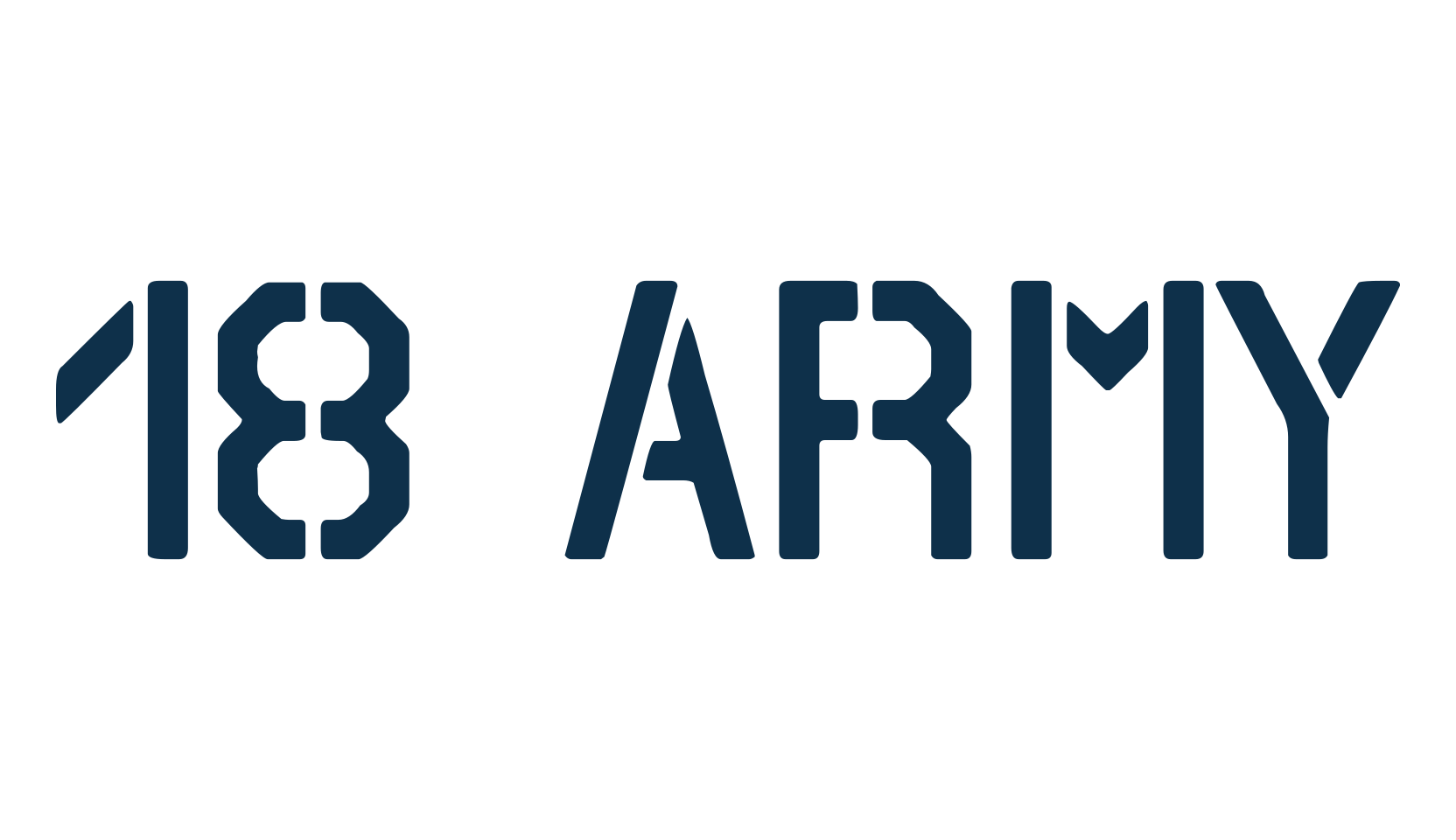18 Army, fancy stencil, army decorative font preview
