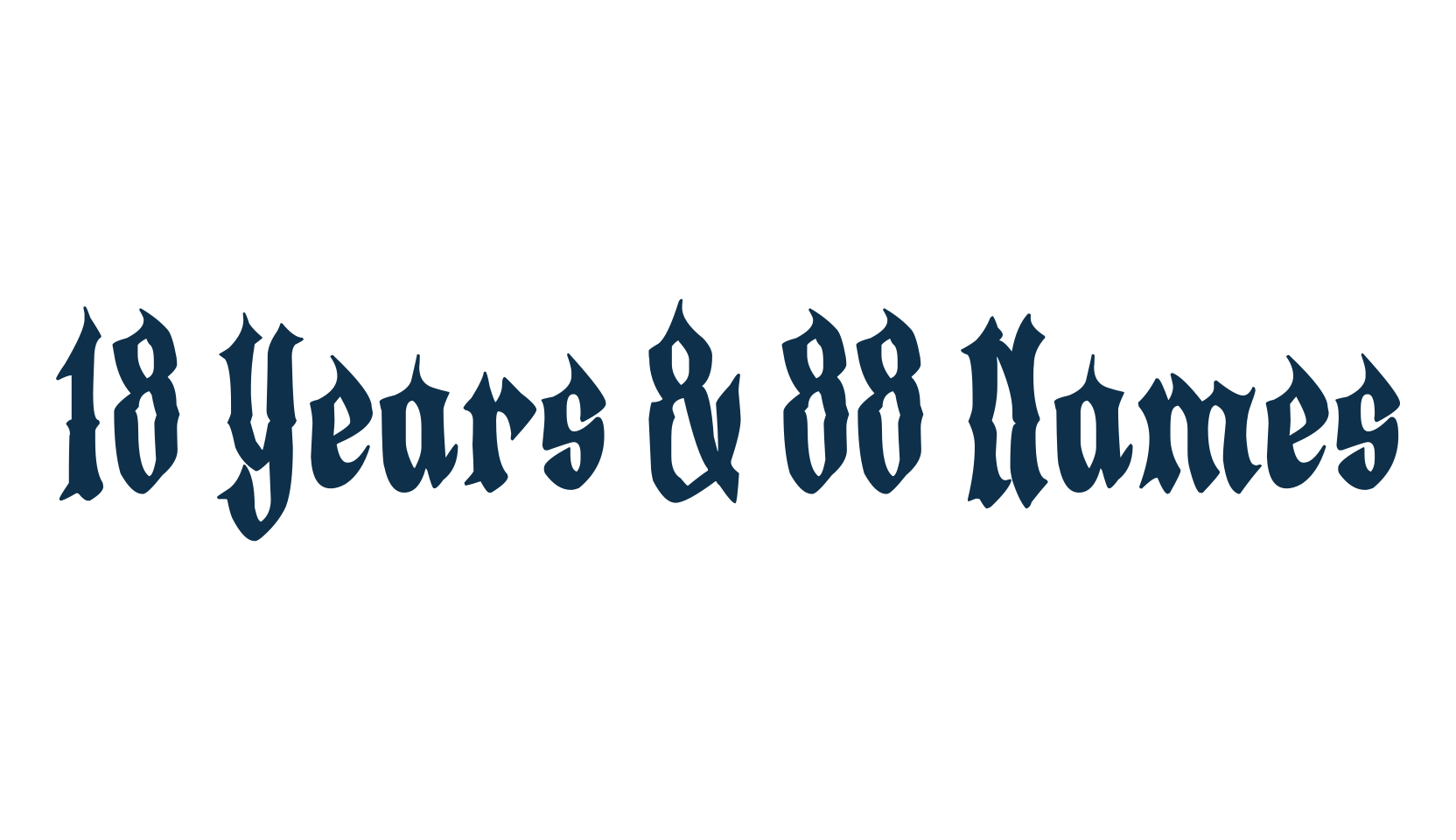 18 Years & 88 Names, gothic modern font preview