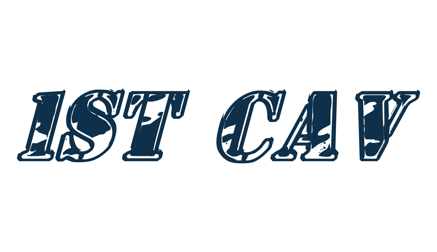 1st Cav, fancy stencil, army decorative font preview