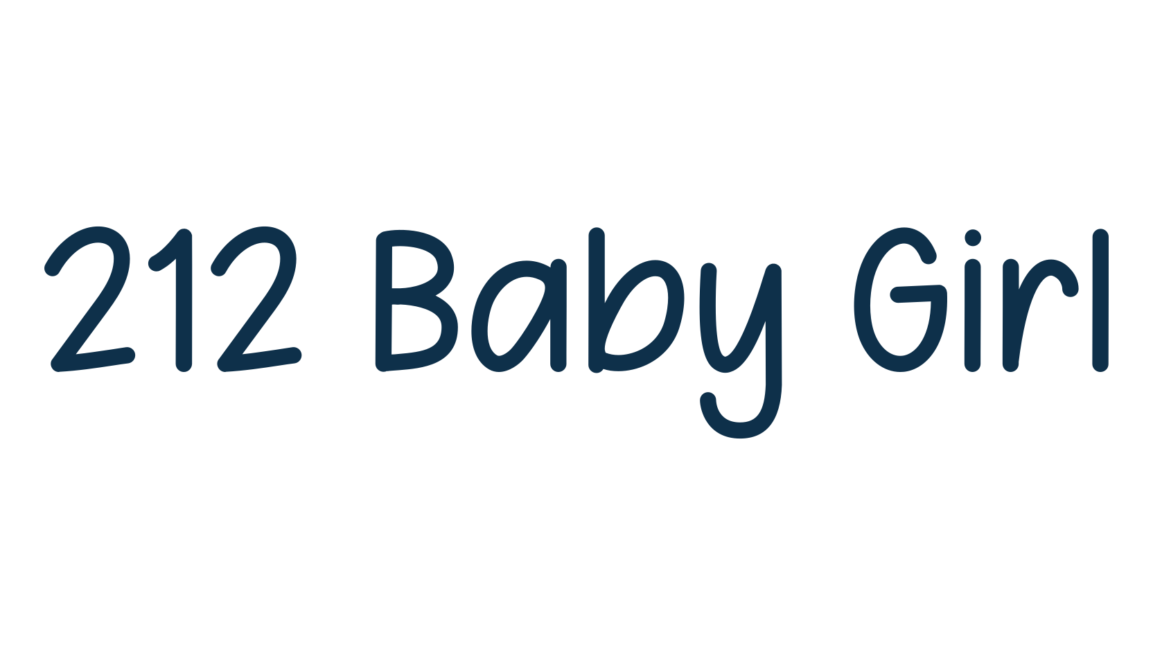 212 Baby Girl, handwriting font preview