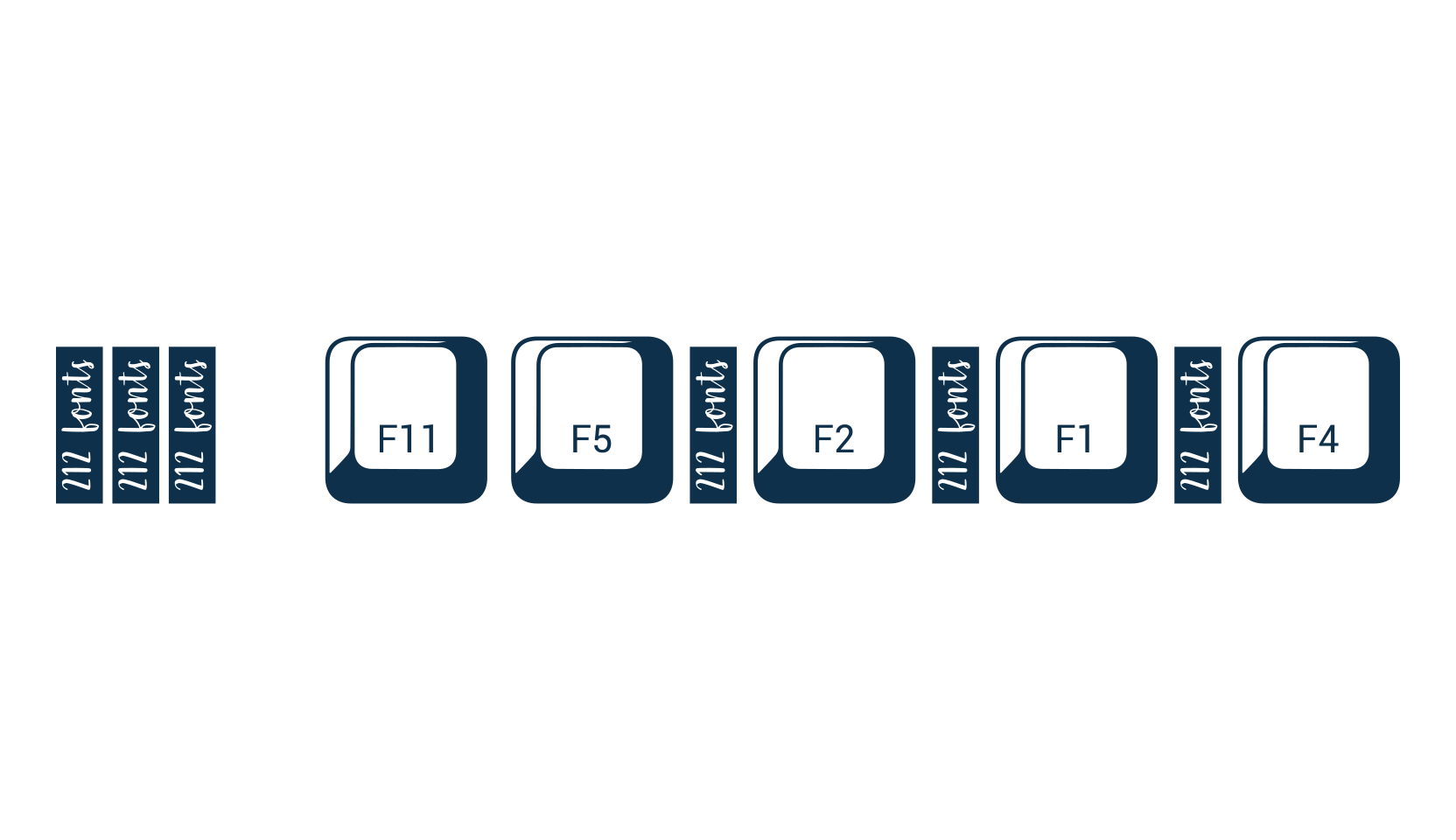 212 Keyboard, decorative font preview