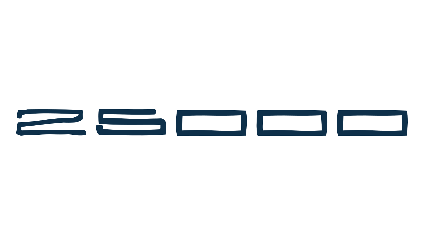 25000, fancy eroded decorative font preview