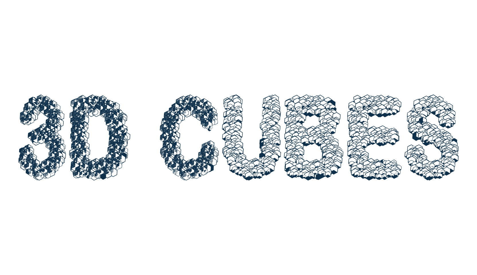 3D Cubes, decorative font preview