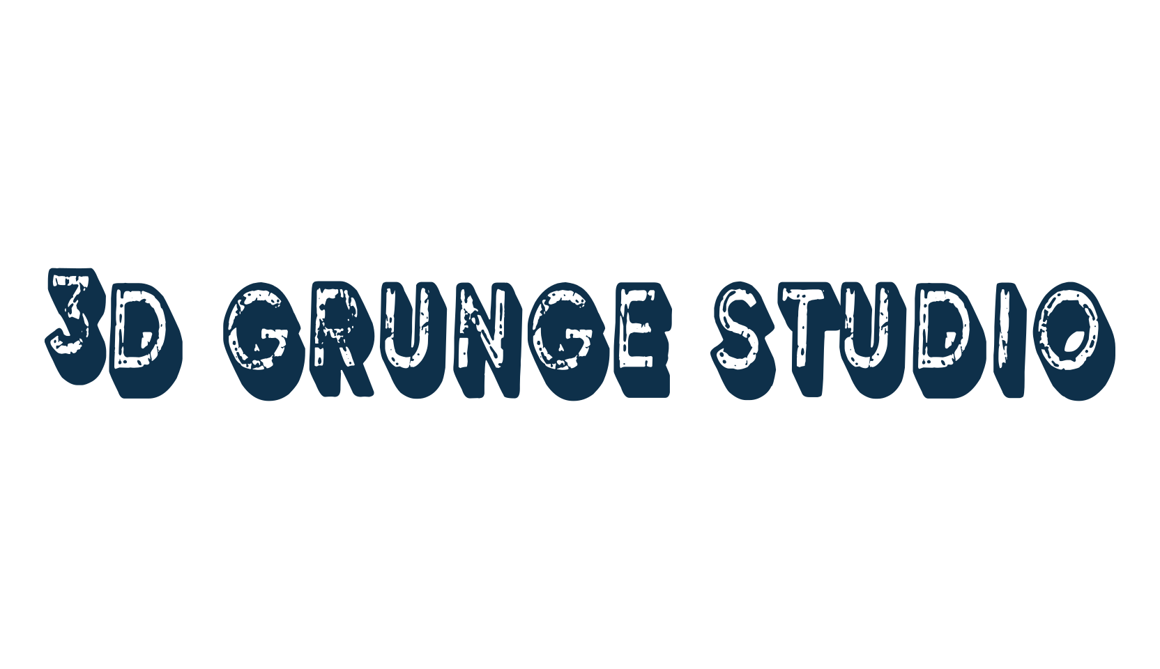 3D Grunge Studio, fancy eroded decorative font preview