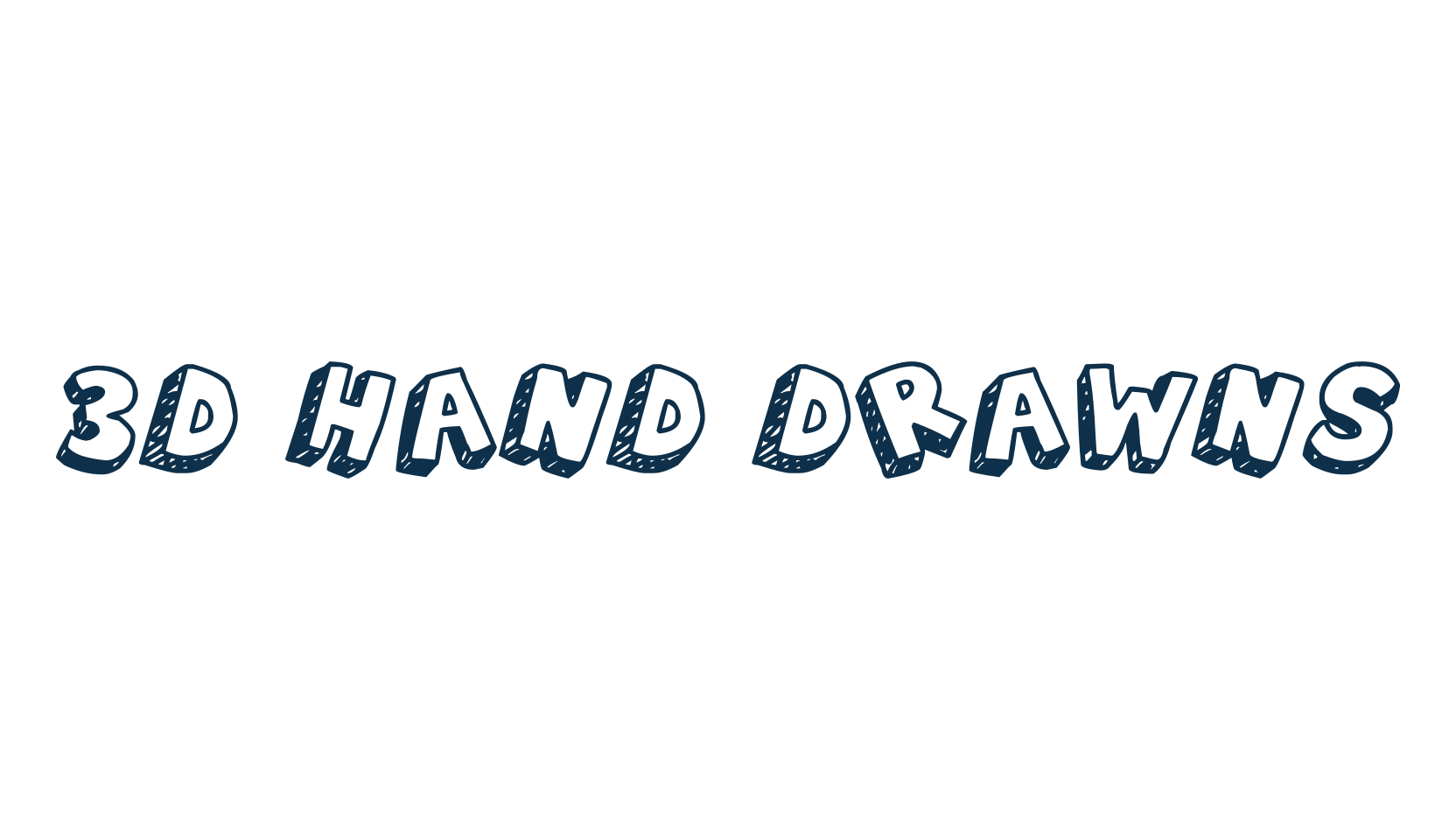3D Hand Drawns, cartoon font preview