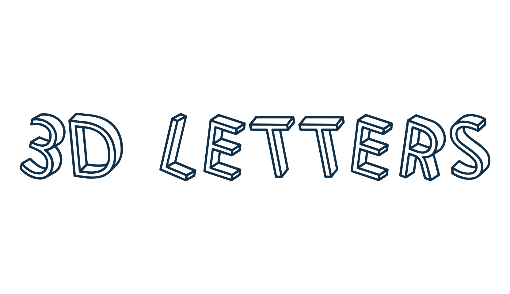 3D Letters, fancy various decorative font preview