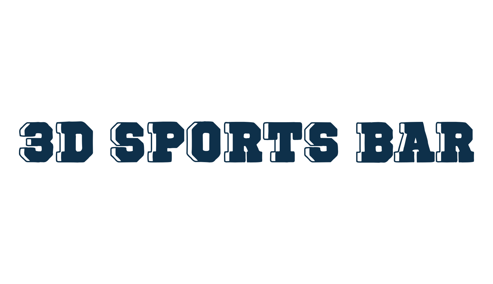 3D Sports Bar, fancy old school decorative font preview