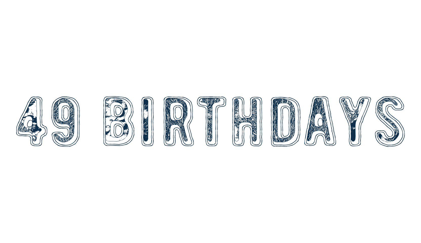 49 birthdays, fancy decorative font preview