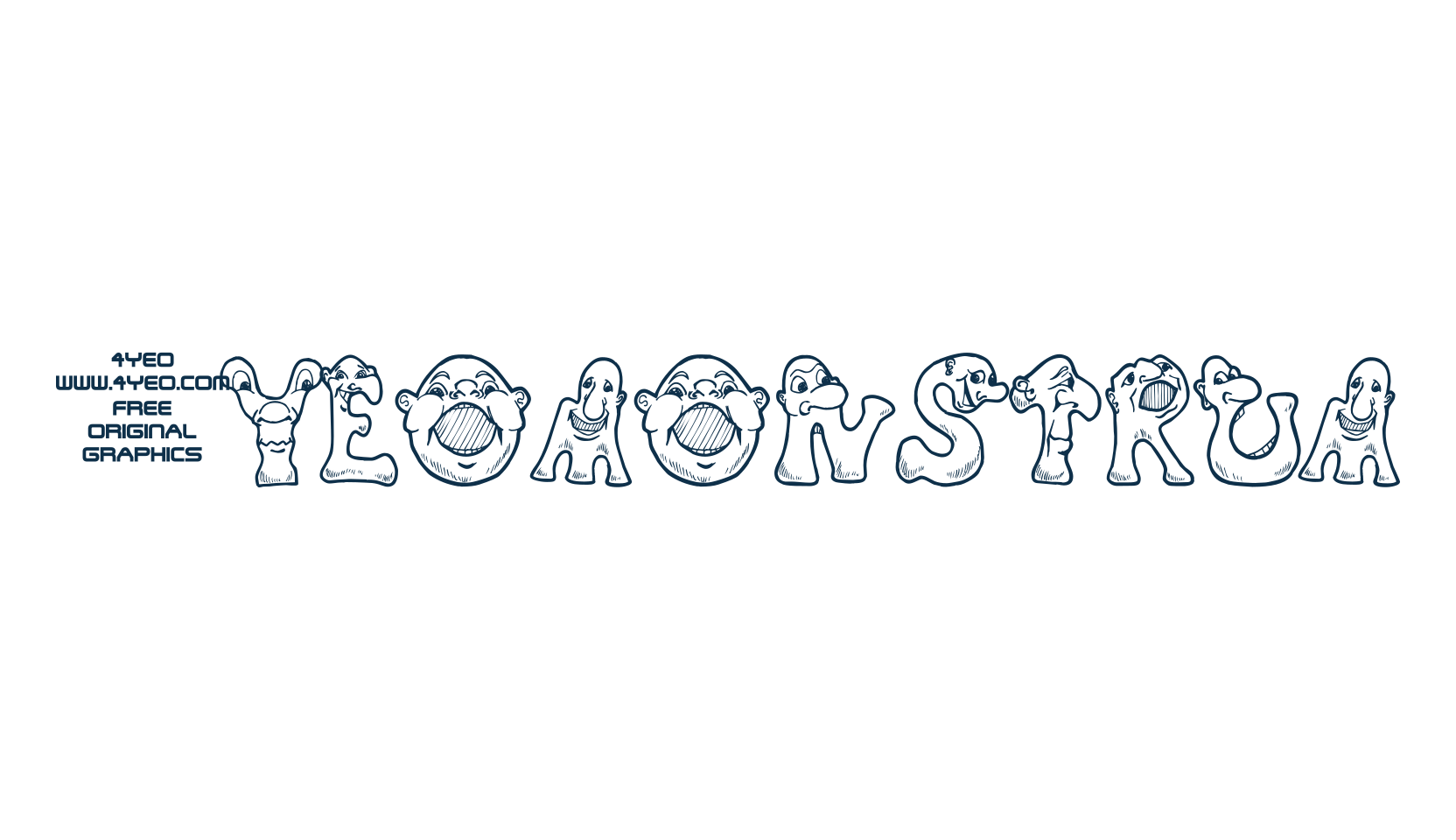 4YEOmonstrum, decorative font preview