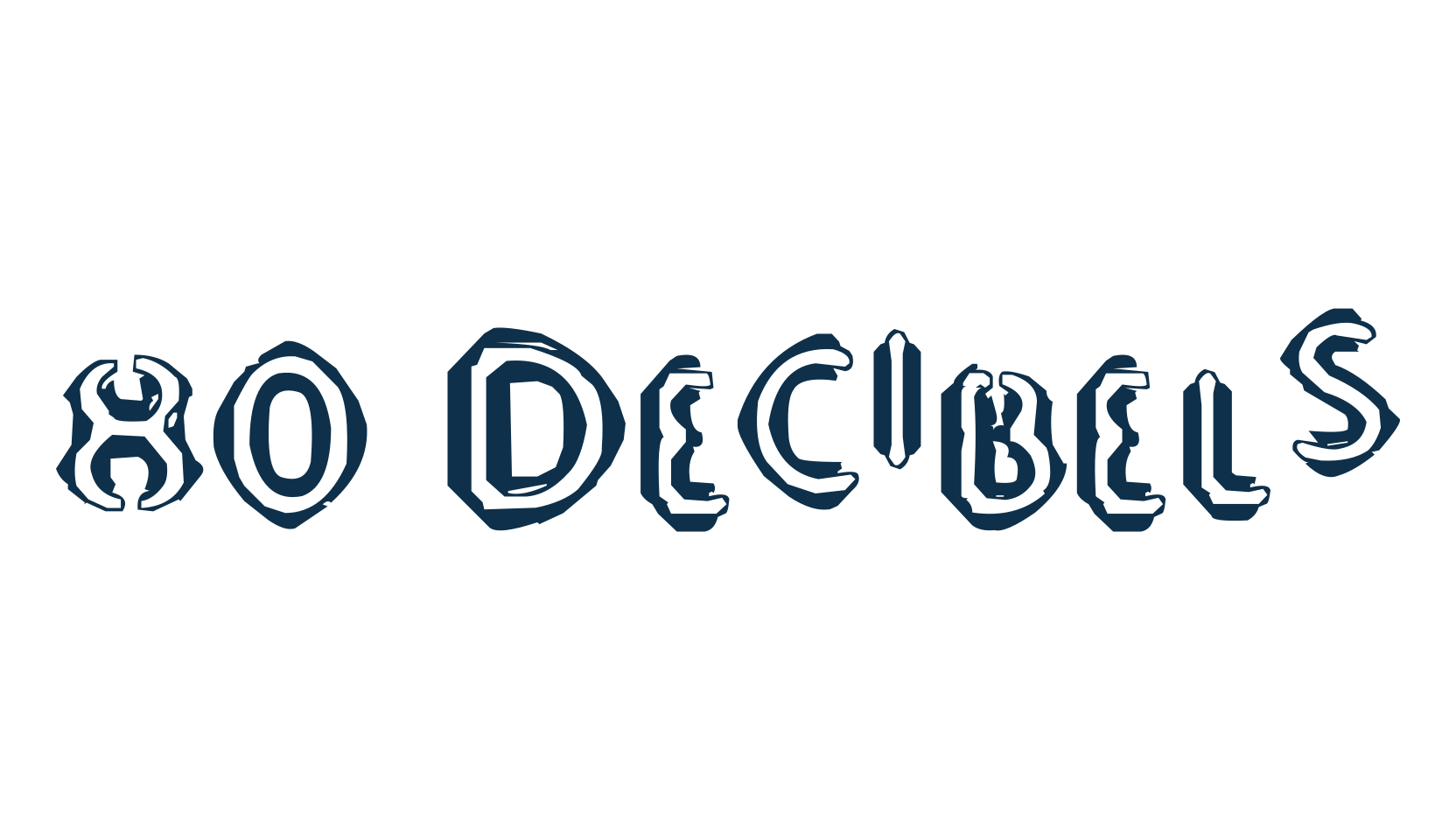 80 Decibels, distorted font preview