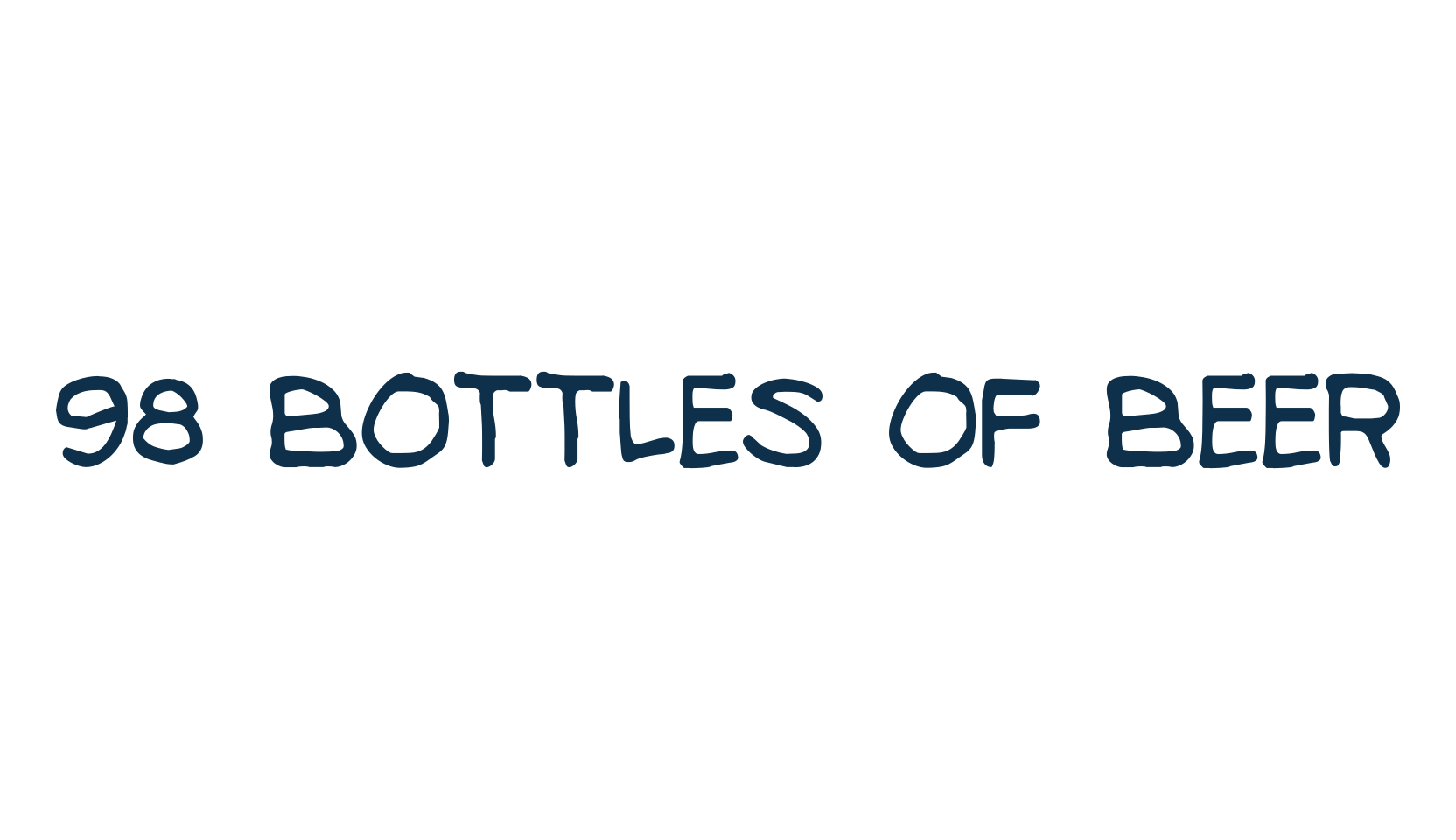 98 Bottles of Beer, fancy cartoon decorative comic font preview