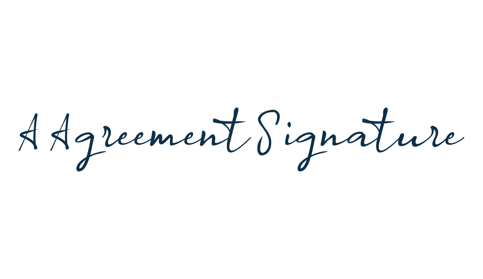 A Agreement Signature, handwriting font preview