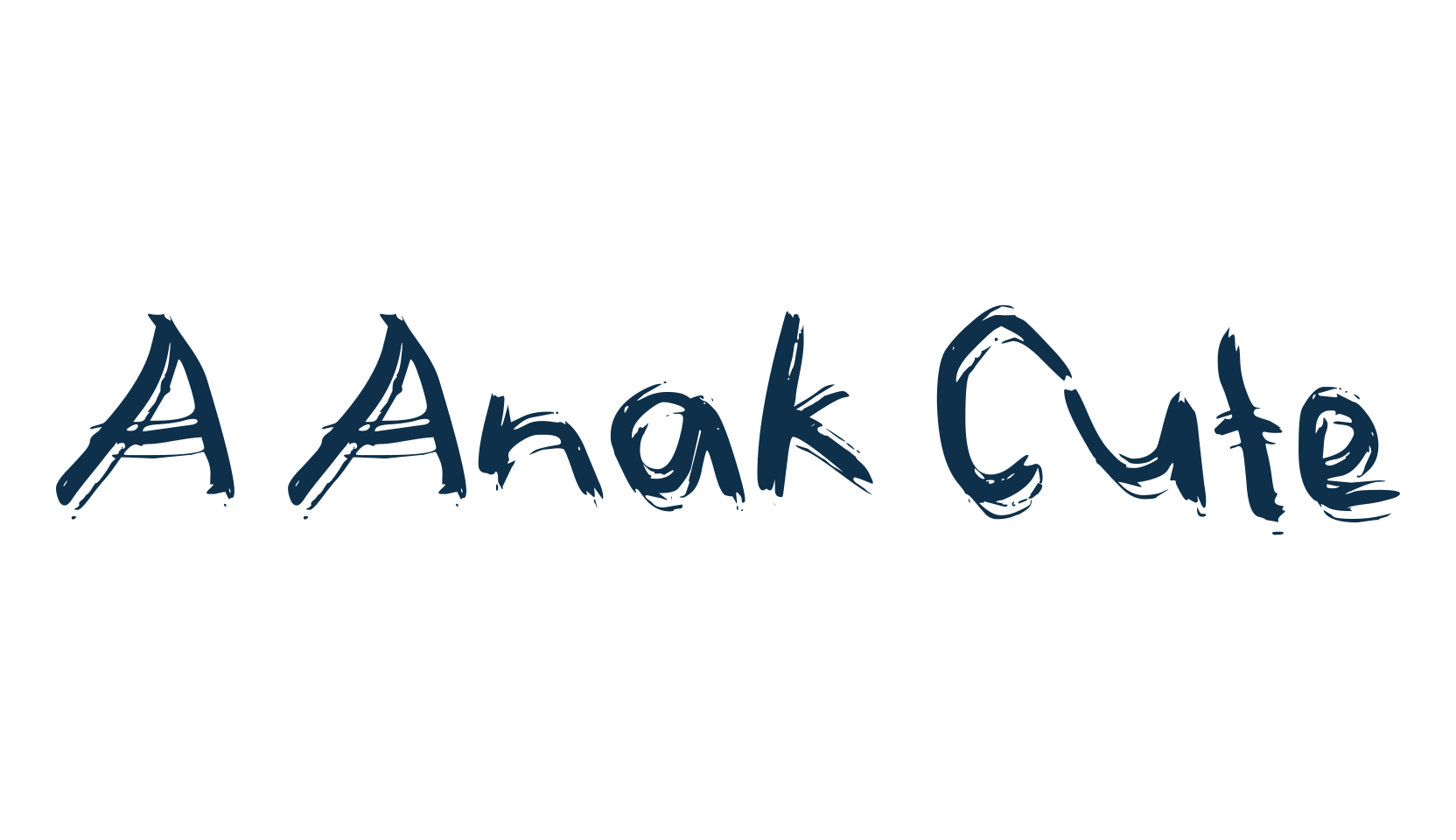 A Anak Cute, script brush fancy decorative calligraphy font preview