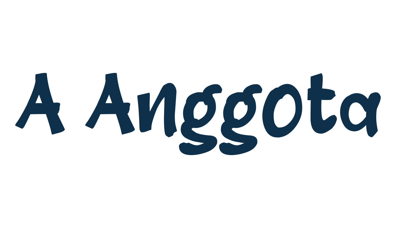 A Anggota, cartoon font preview