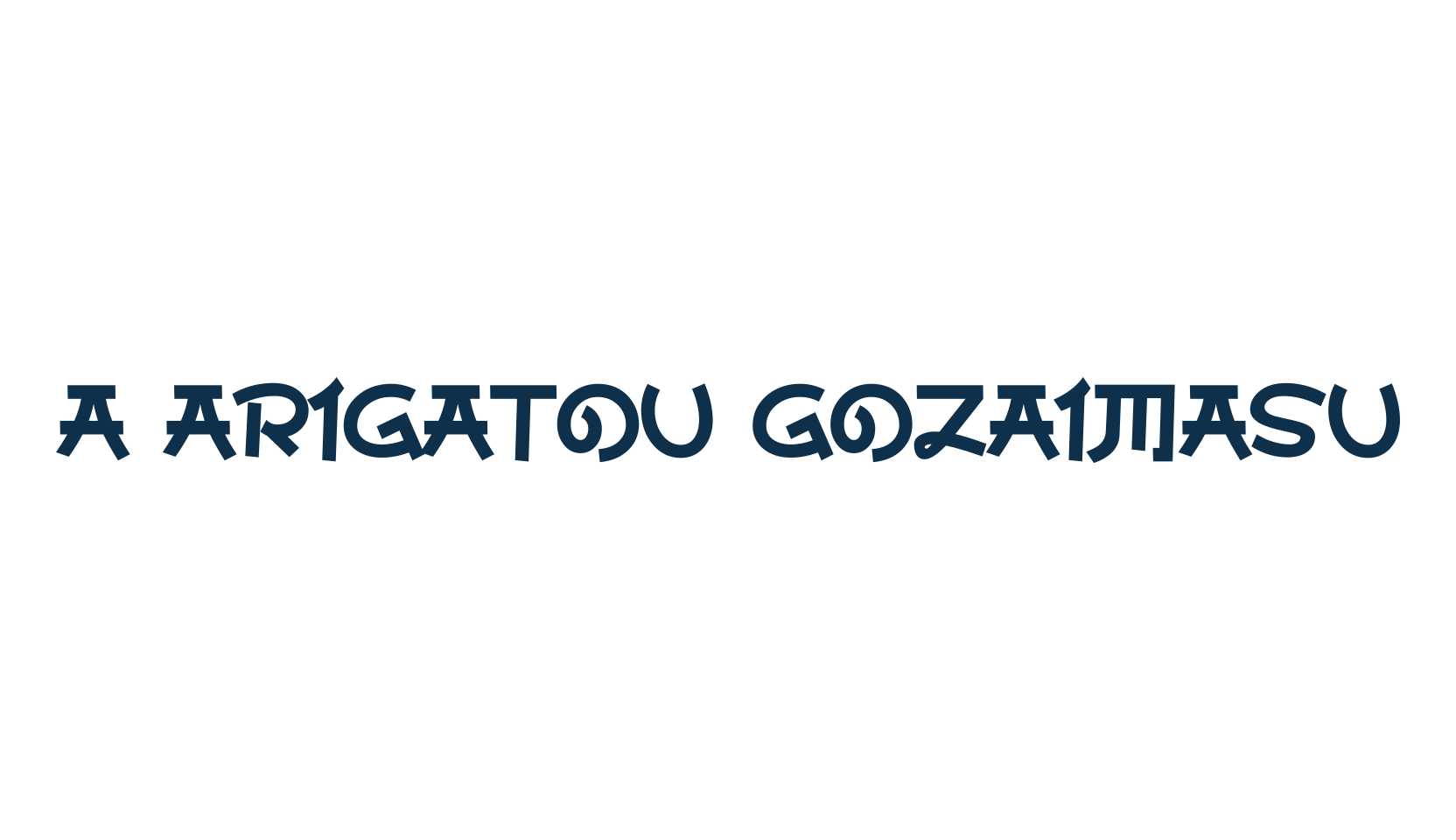 A Arigatou Gozaimasu, chinese, jpn font preview