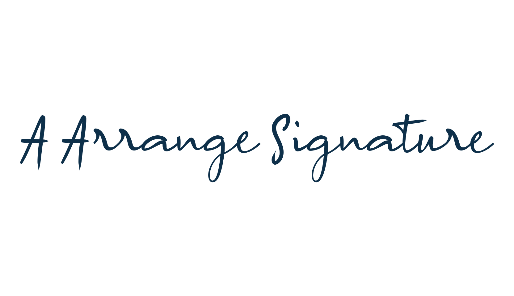 A Arrange Signature, script handwritten fancy decorative calligraphy font preview