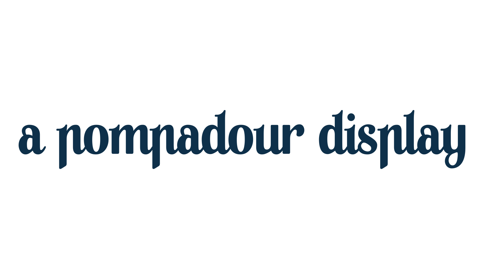 A Pompadour Display, fancy retro decorative font preview