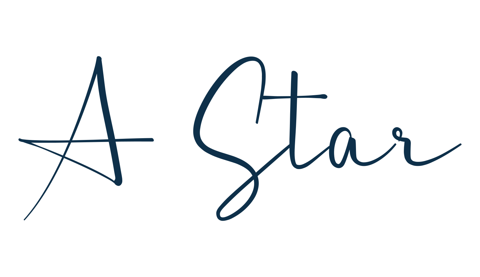 A Star, script handwritten fancy decorative calligraphy font preview