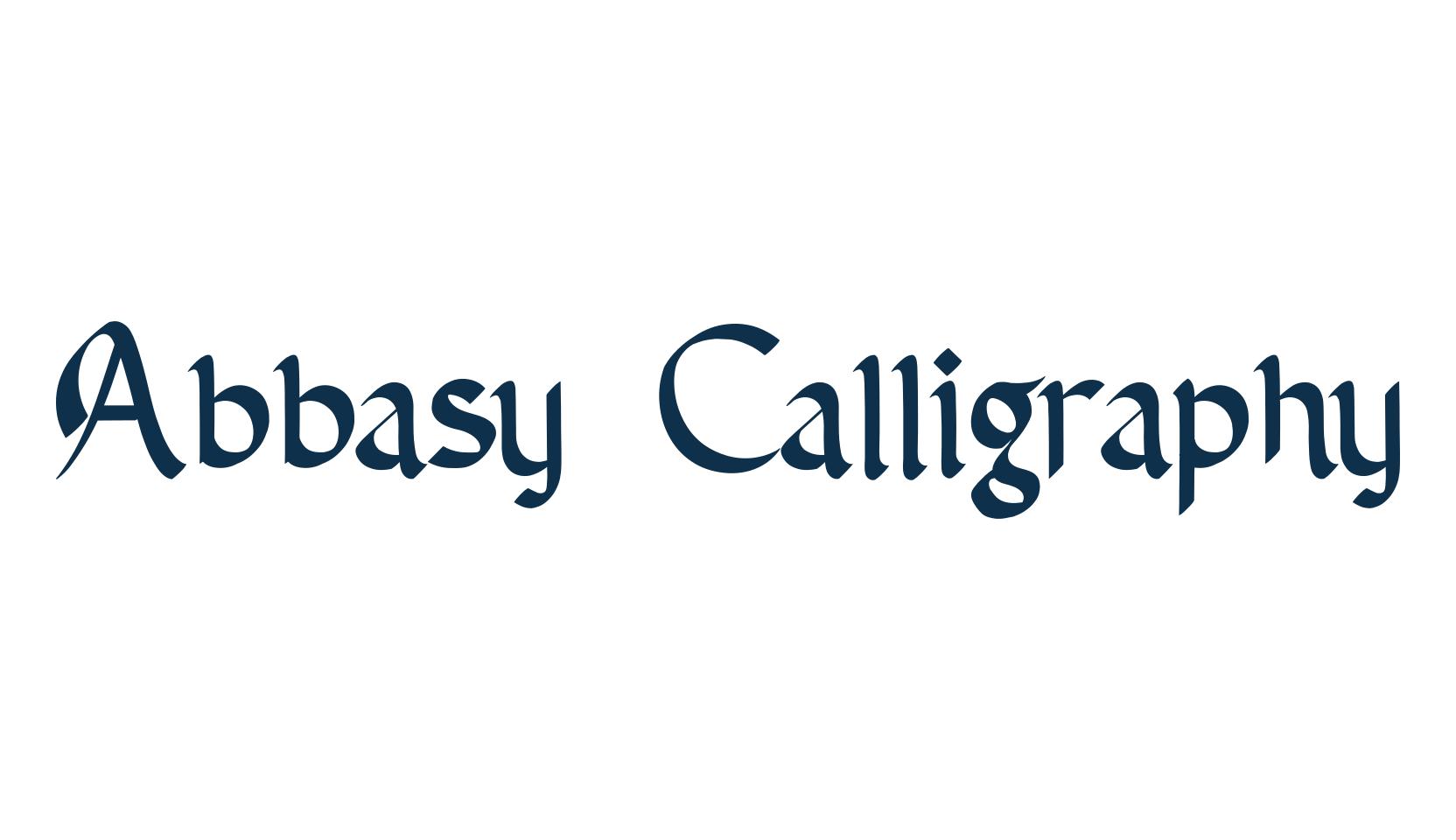 Abbasy Calligraphy, script calligraphy fancy decorative font preview