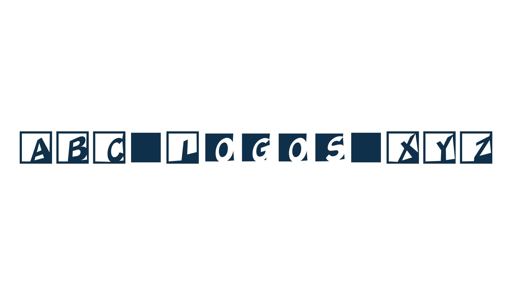 ABC Logos XYZ, fancy decorative font preview