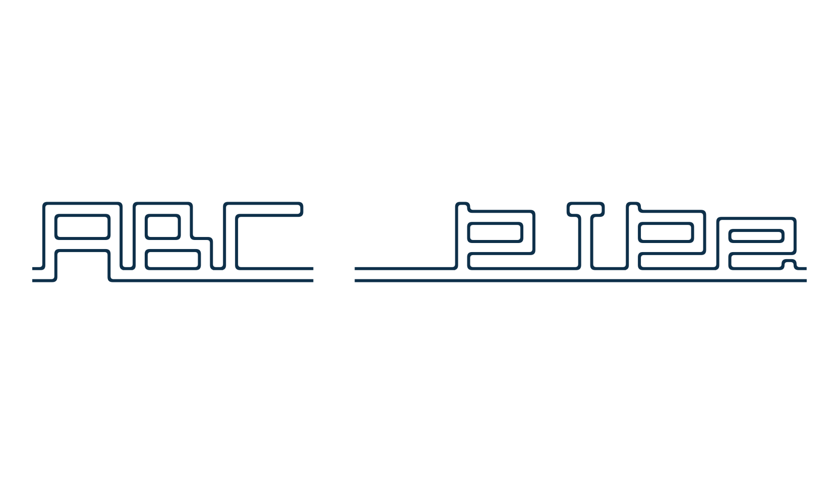 ABC, pipe, fancy various techno sci-fi font preview