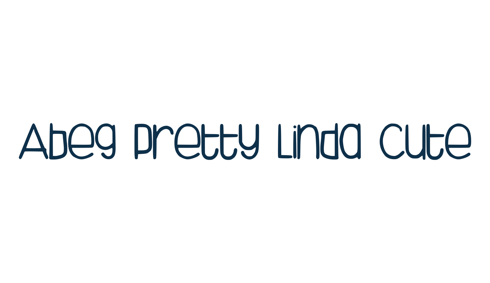 Abeg Pretty Linda Cute, fancy various decorative script calligraphy font preview