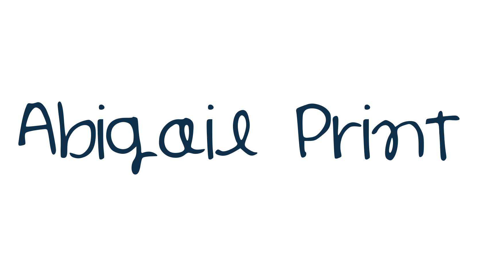 Abigail Print, script handwritten fancy decorative calligraphy font preview