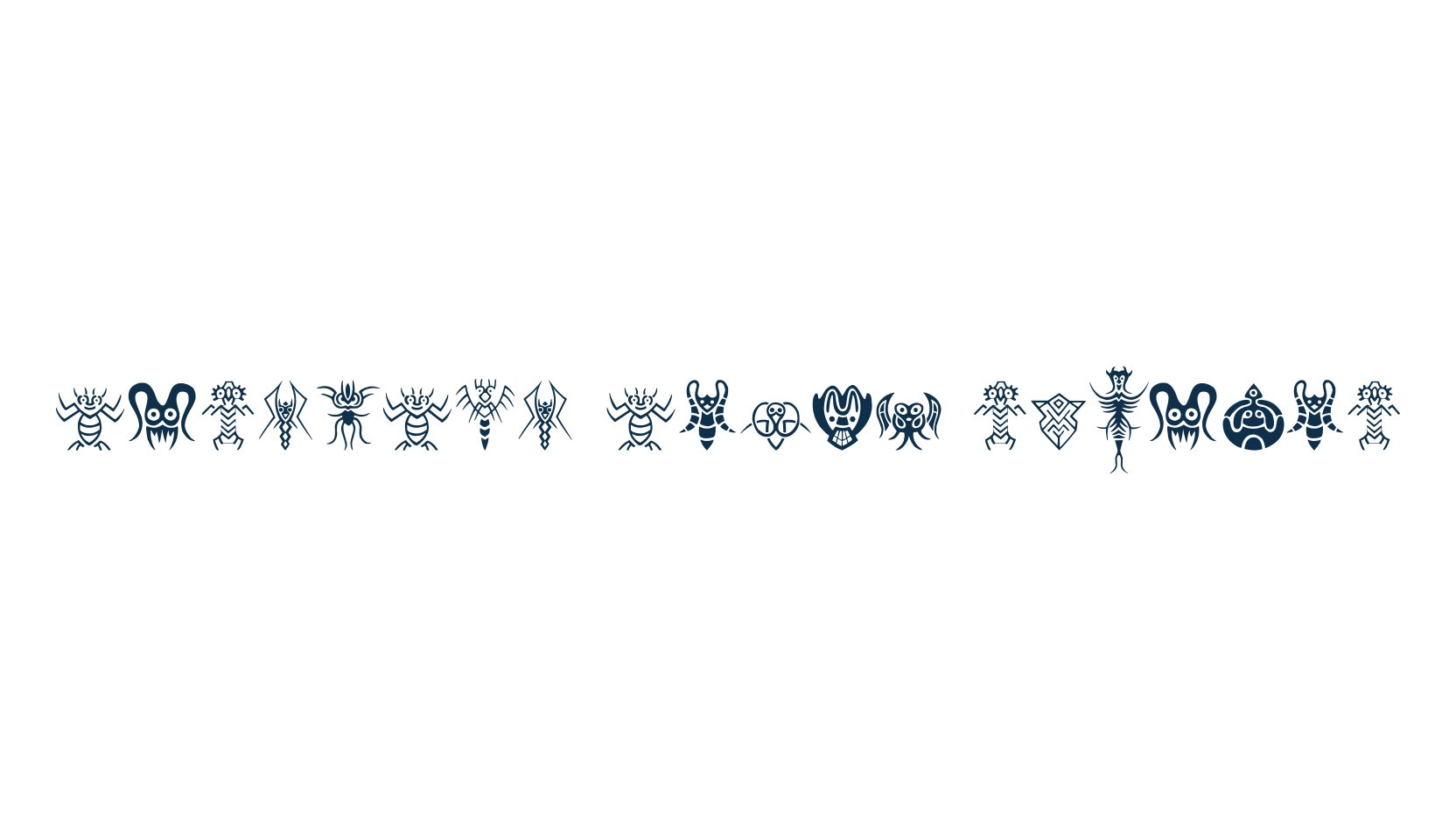 Abstract Alien Symbols, fancy decorative font preview