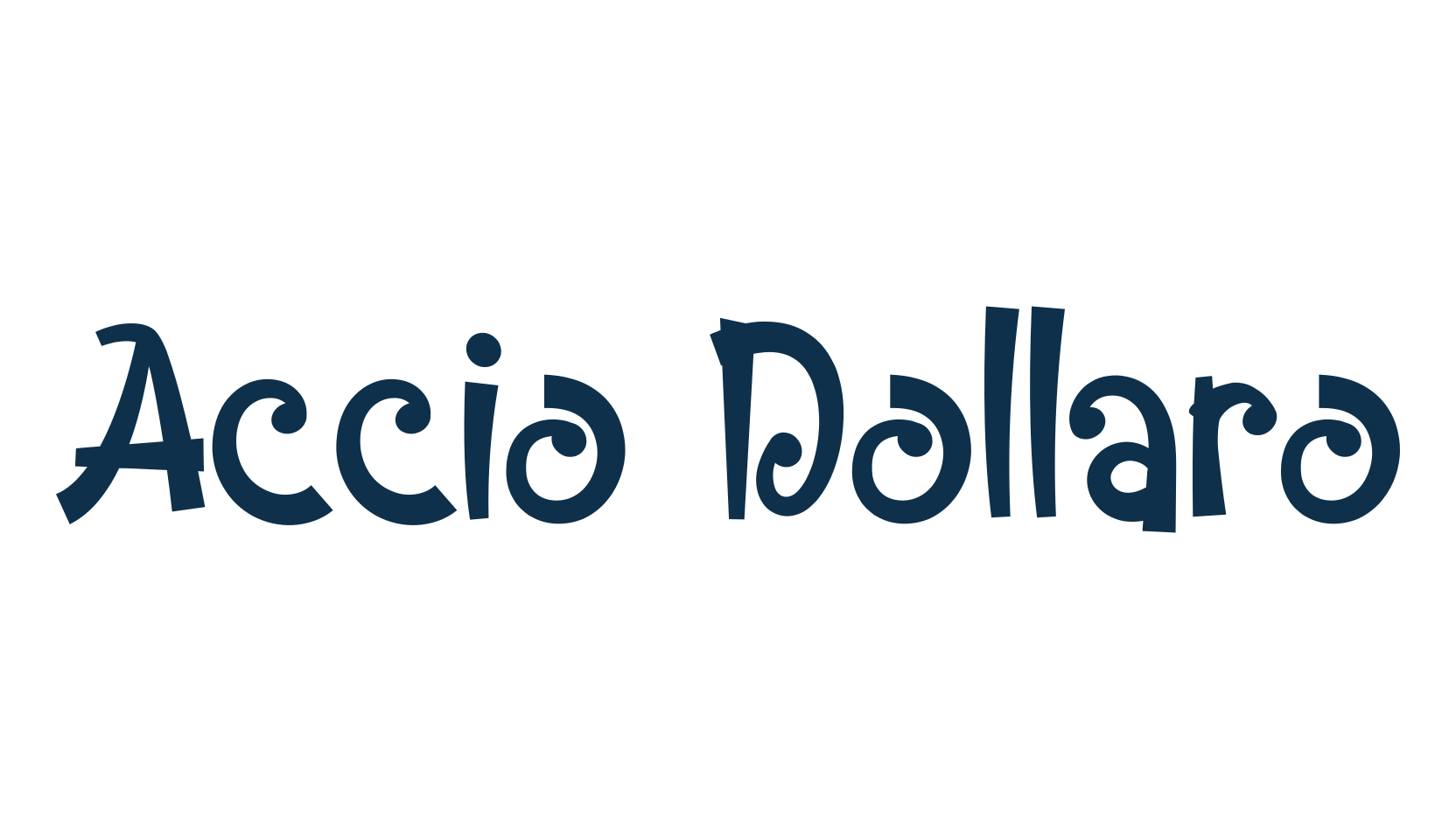 Accio Dollaro, curly font preview