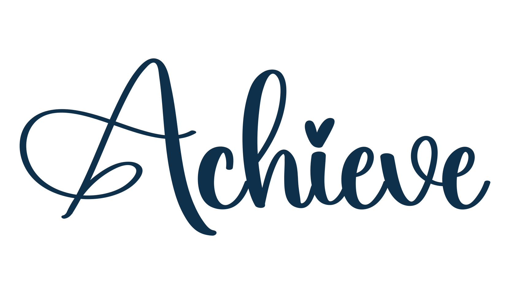 Achieve, calligraphy font preview