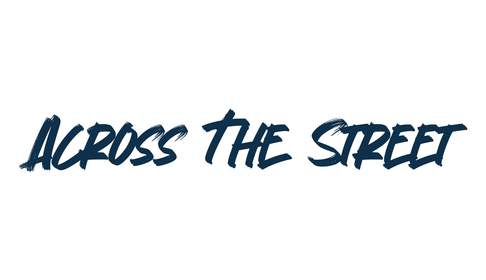 Across The Street, script brush fancy decorative calligraphy font preview