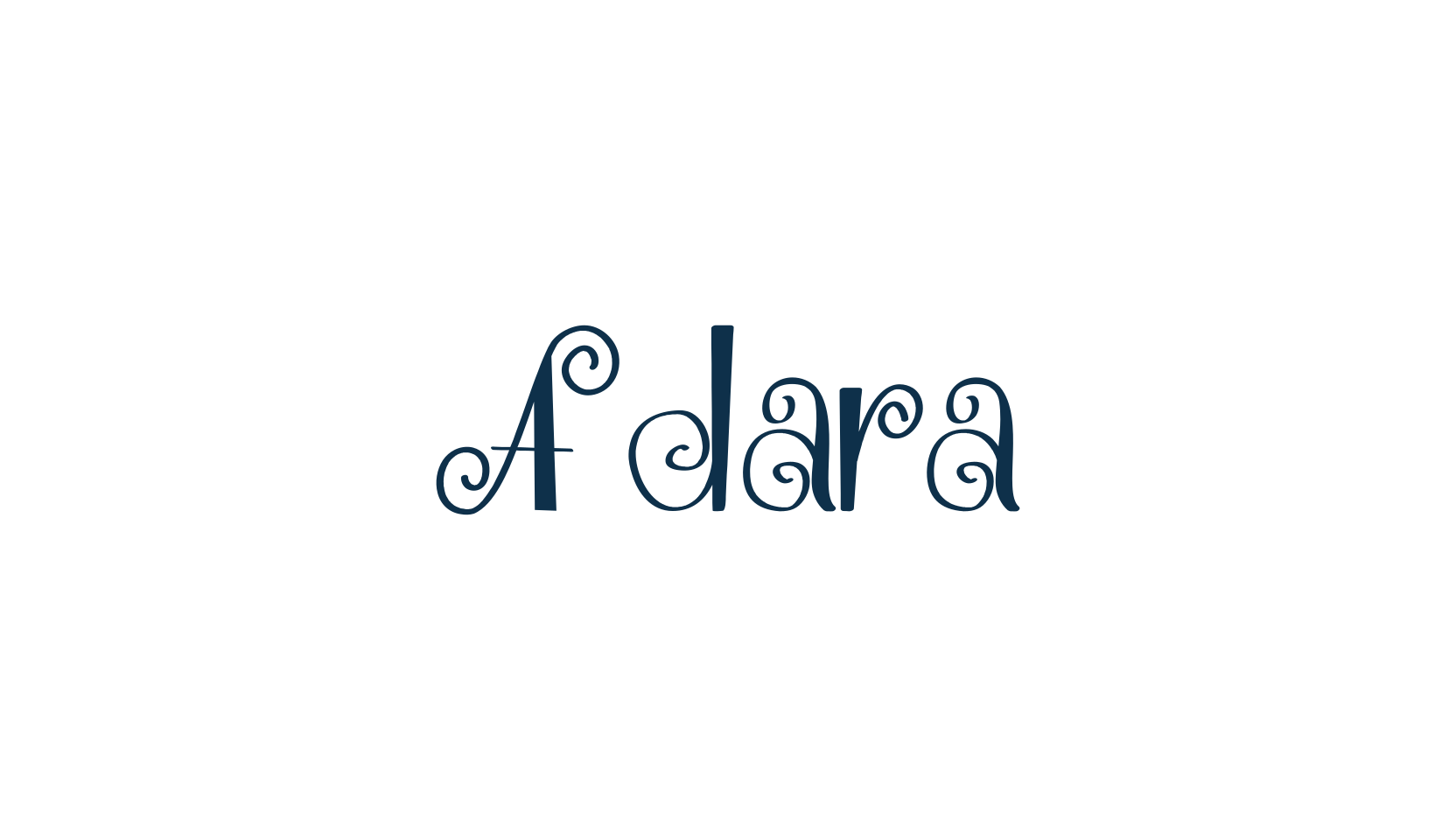 Adara, fancy curly decorative font preview
