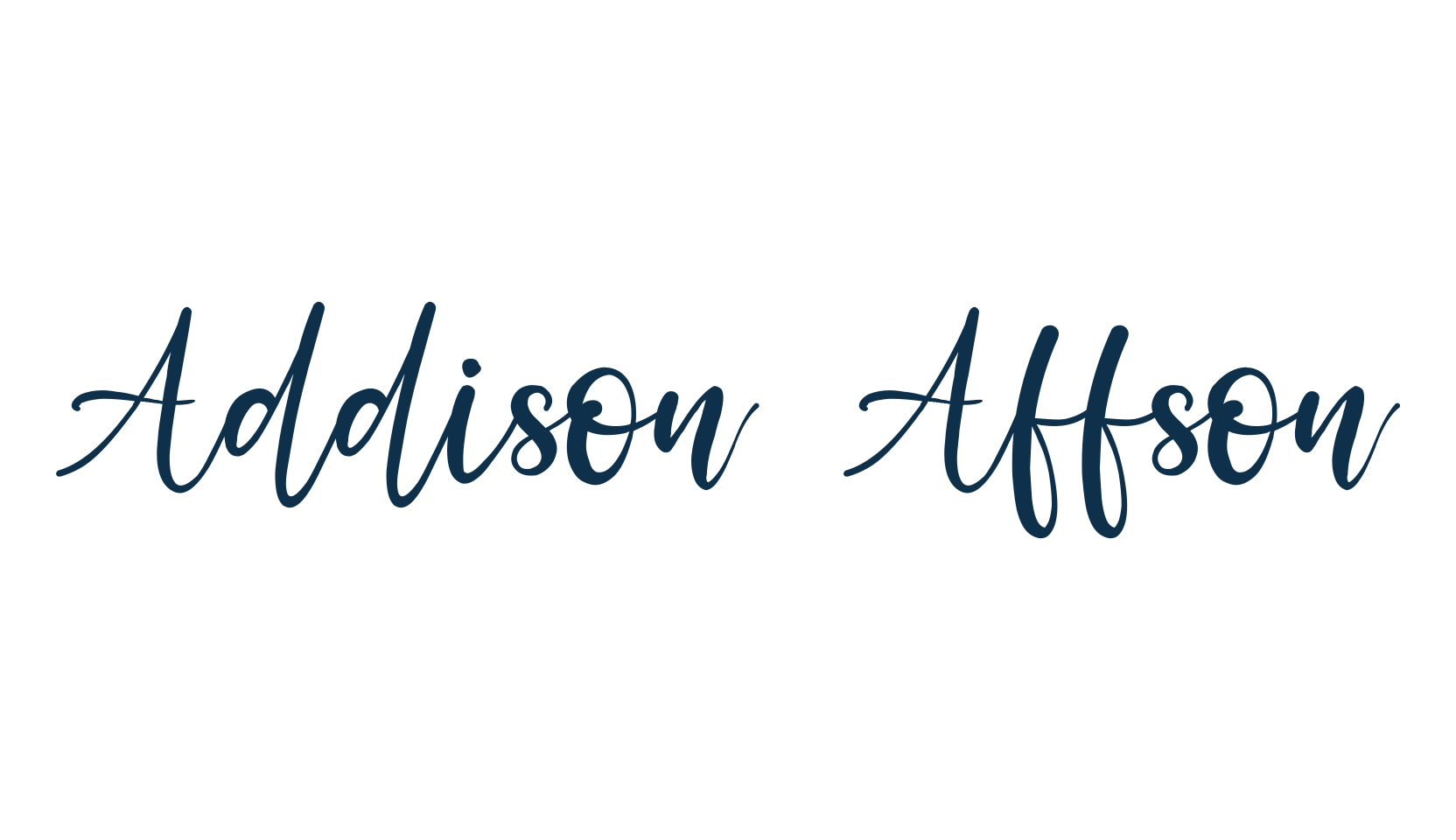 Addison Affson, handwriting font preview