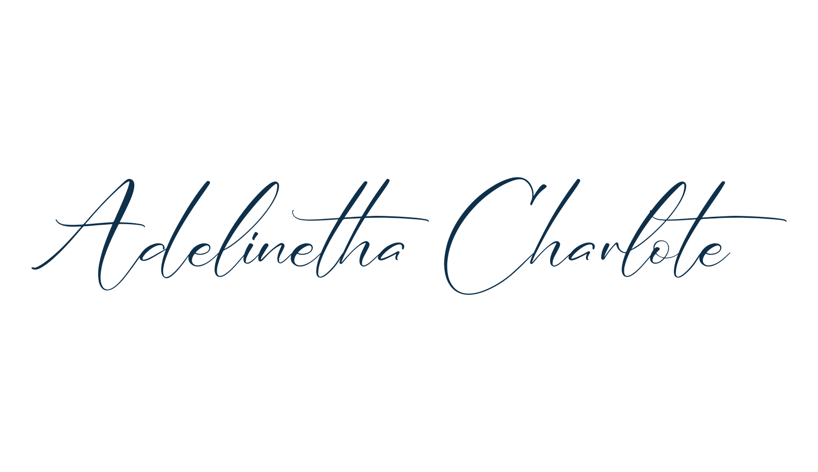 Adelinetha Charlote, script calligraphy fancy decorative font preview