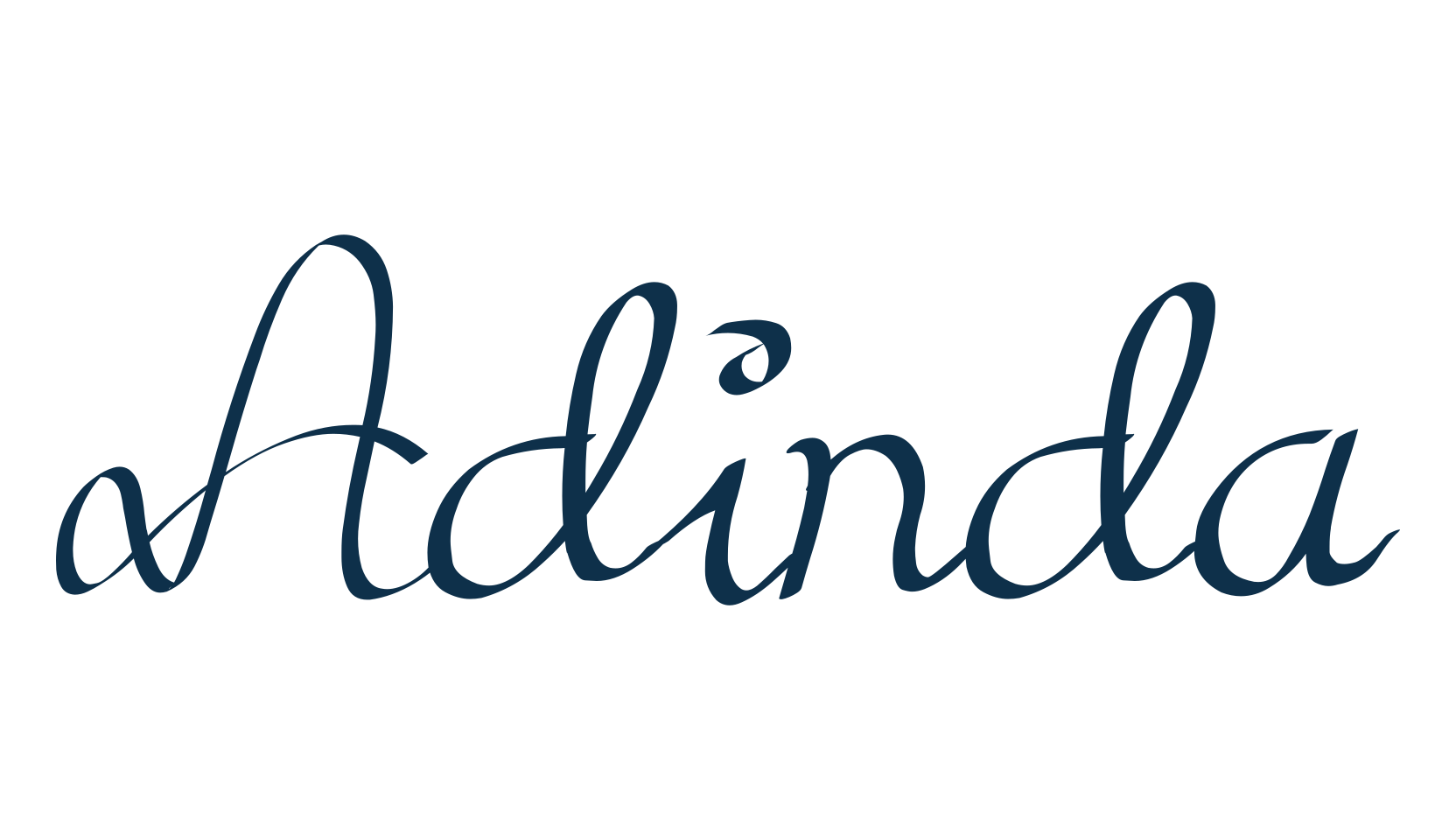 Adinda, script handwritten fancy decorative calligraphy font preview