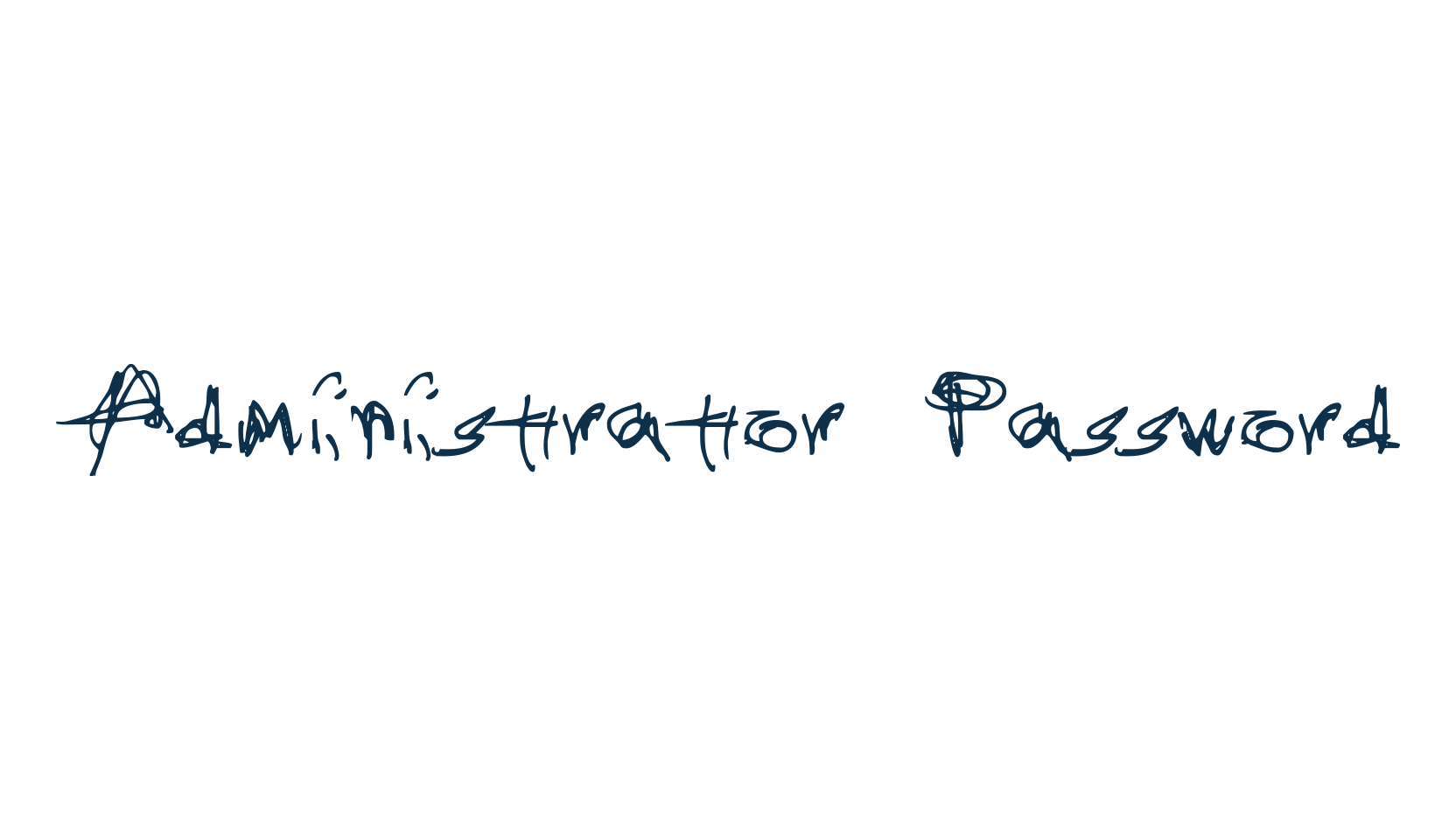 Administrator Password, script trash fancy decorative calligraphy font preview