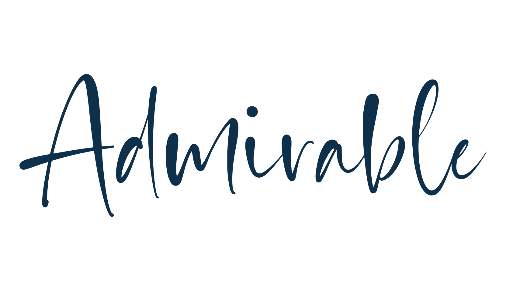 Admirable, script handwritten fancy decorative calligraphy font preview