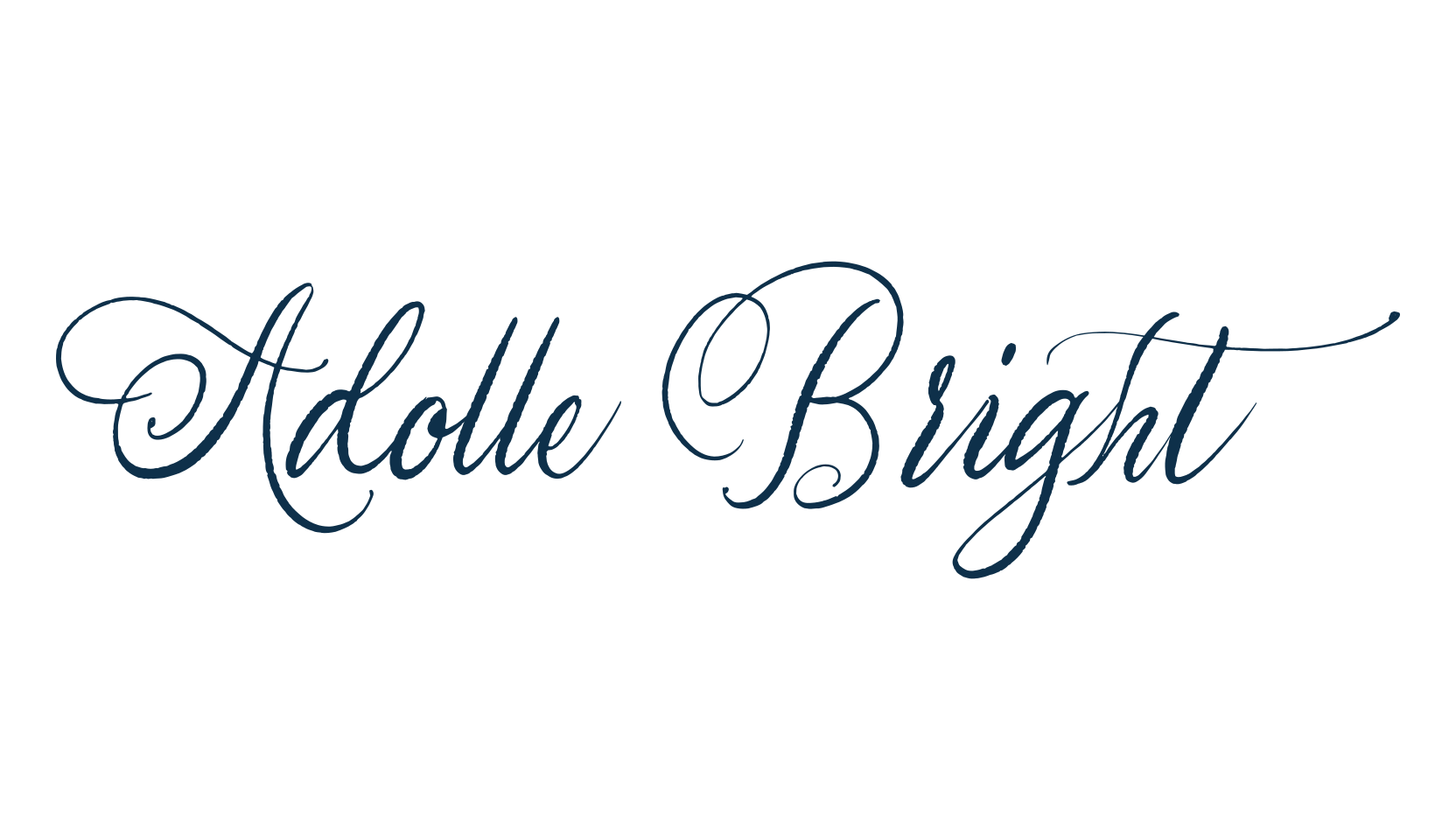 Adolle Bright, calligraphy font preview