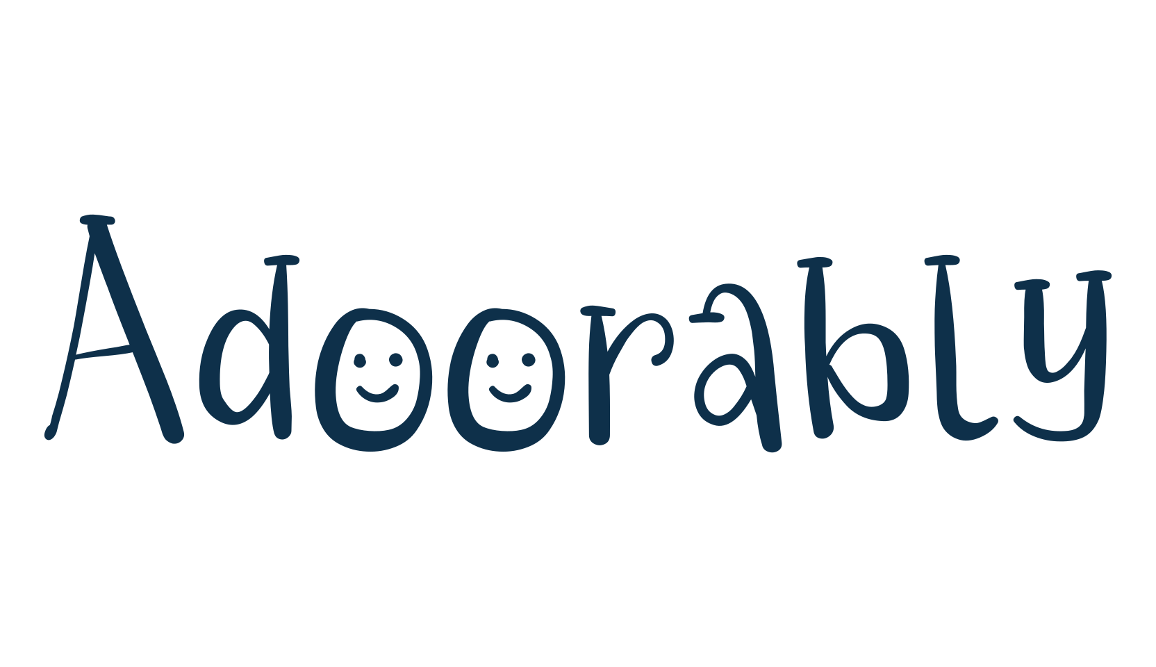 Adoorably, various font preview