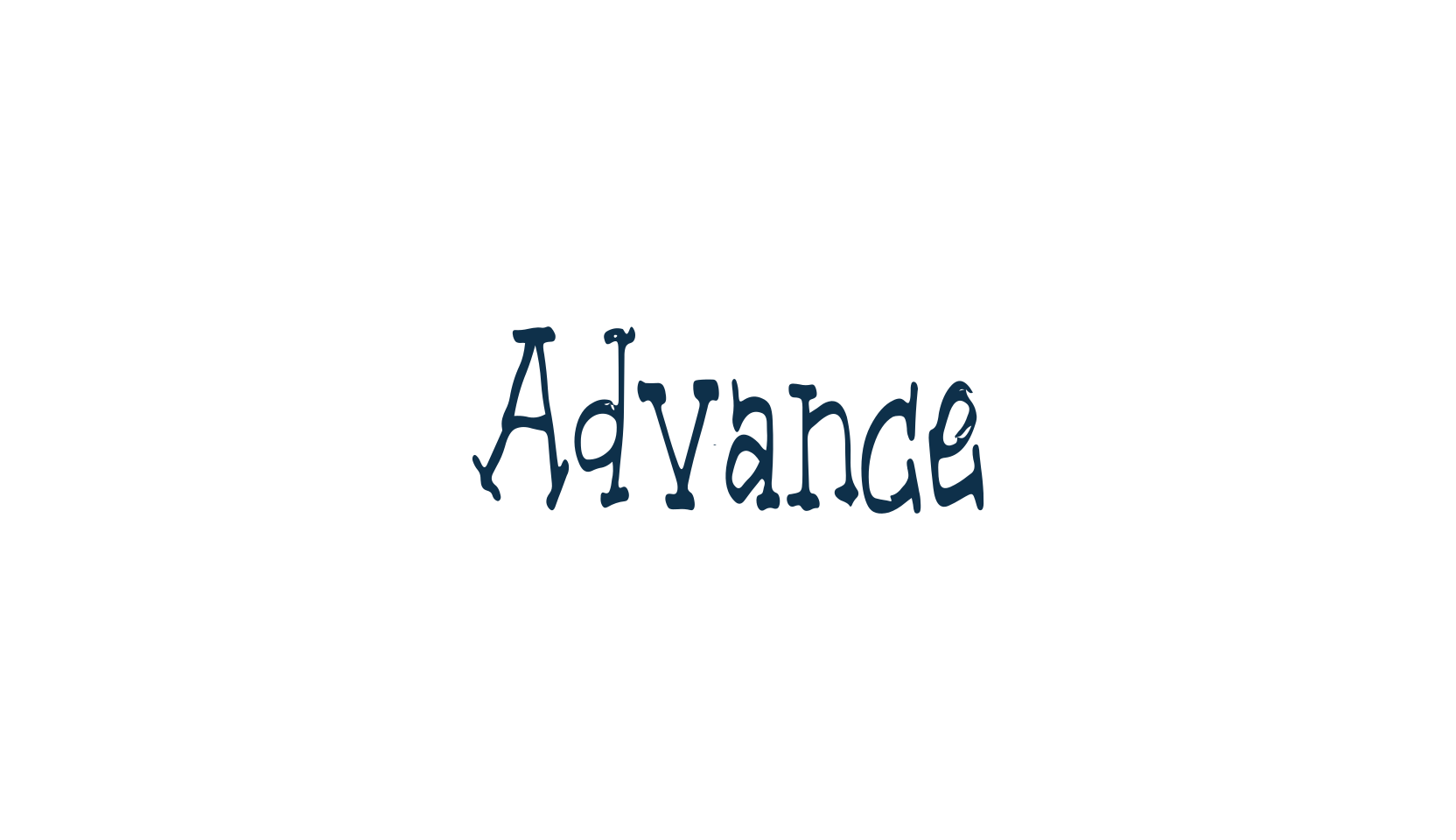 Advance, cartoon font preview