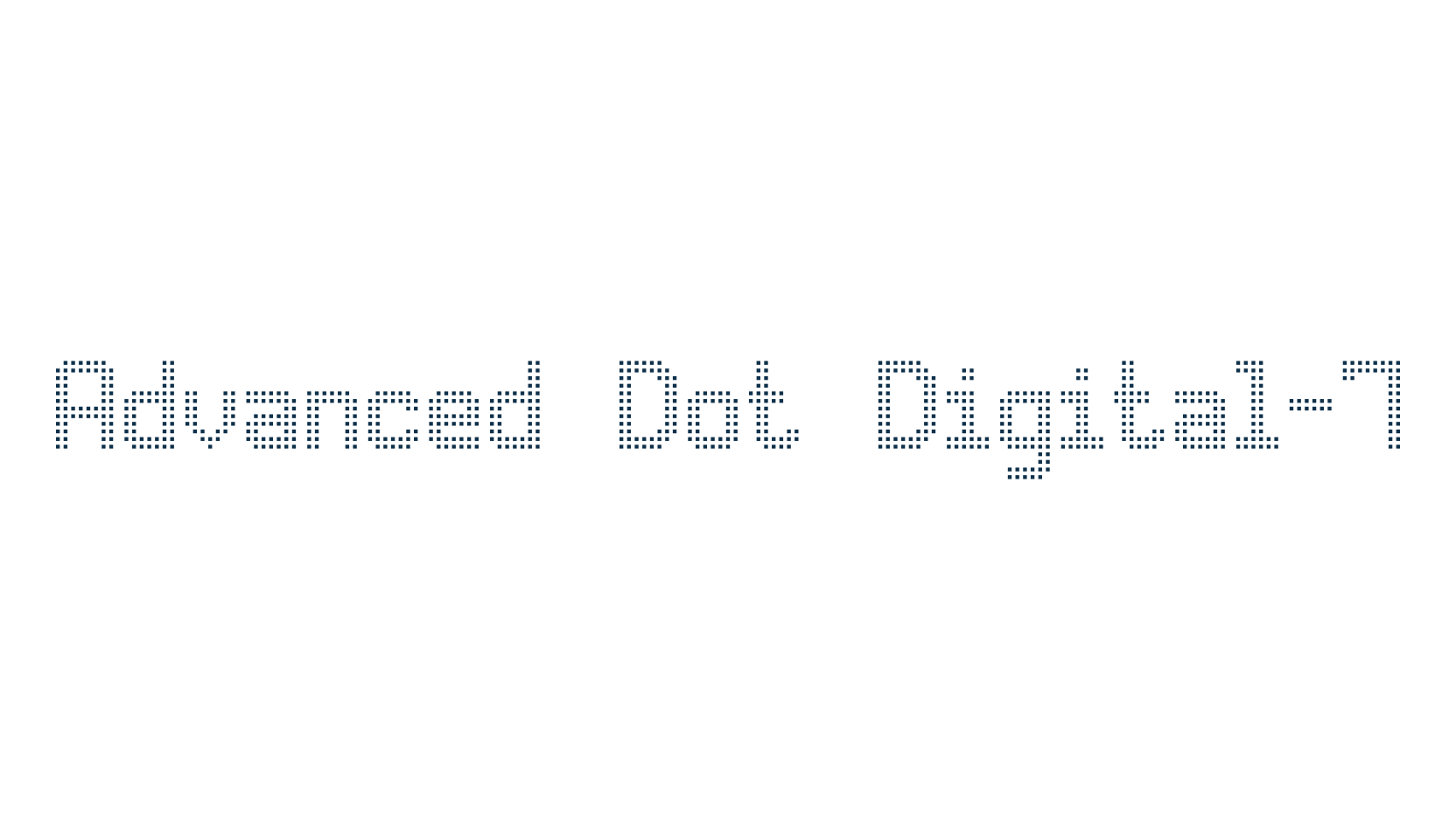 Advanced Dot Digital-7, techno lcd sci-fi font preview