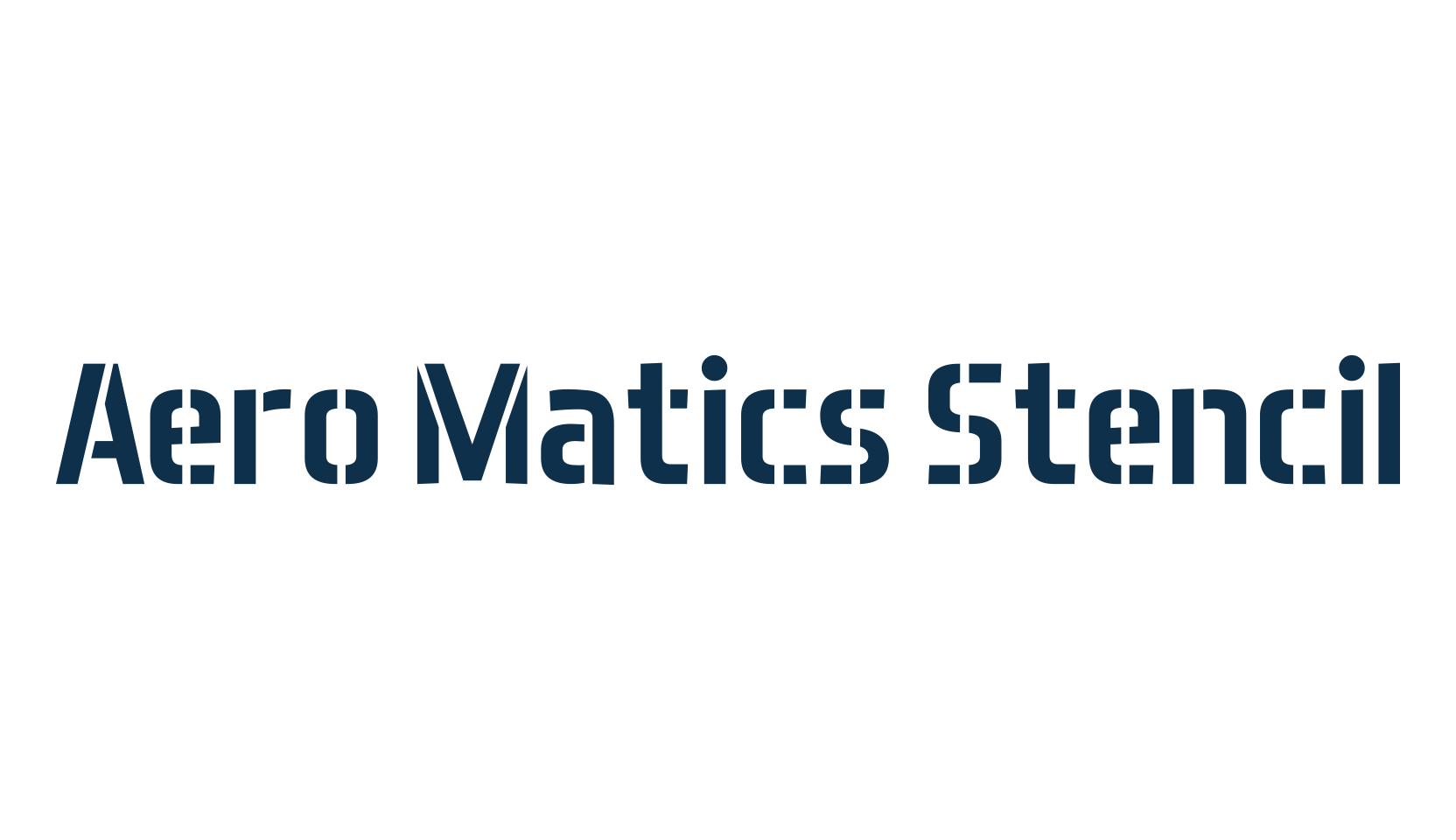 Aero Matics Stencil, fancy stencil, army decorative font preview