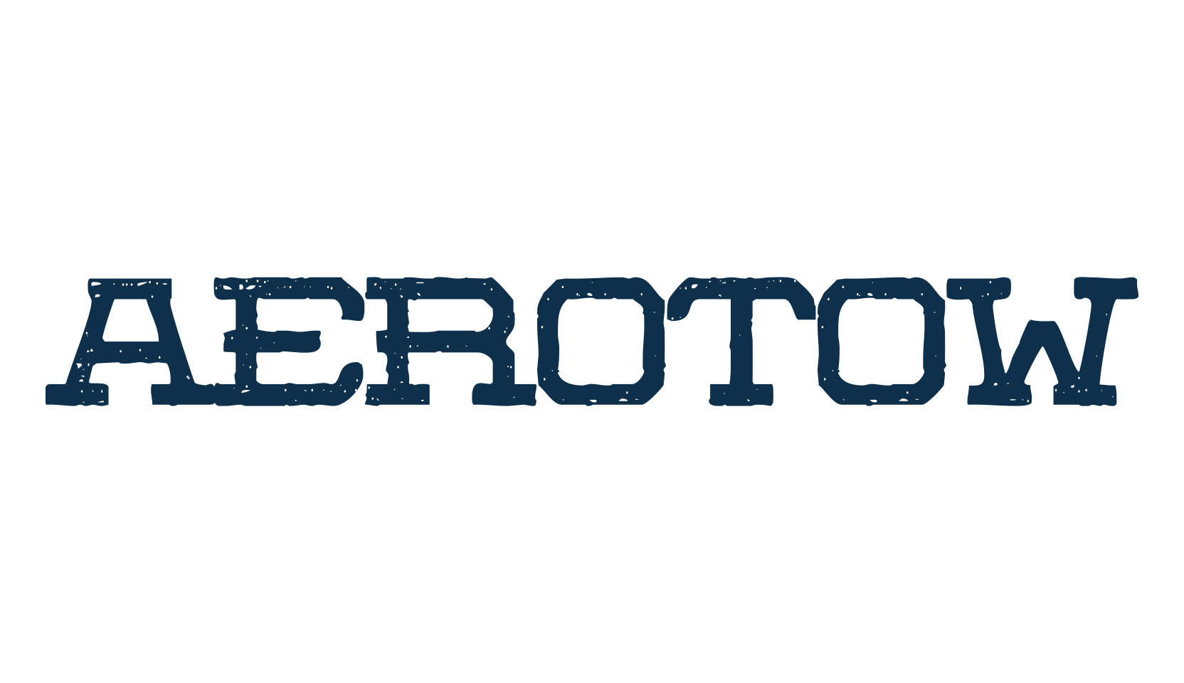 Aerotow, eroded font preview