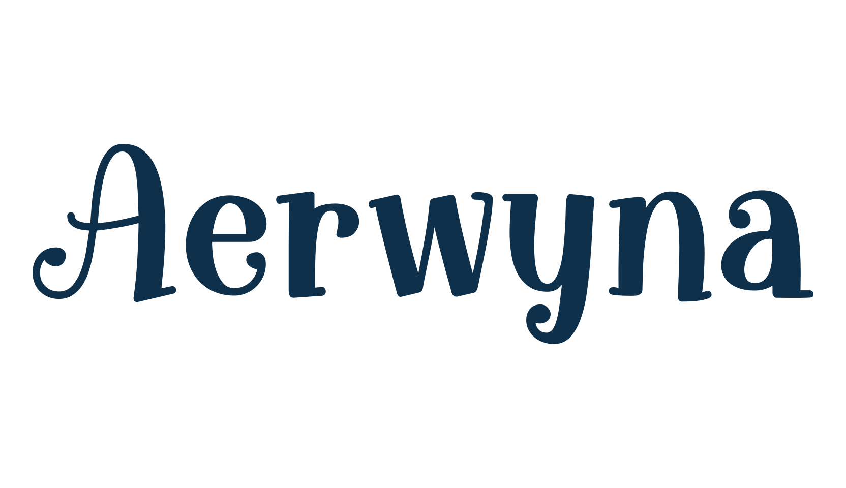 Aerwyna, fancy curly decorative font preview