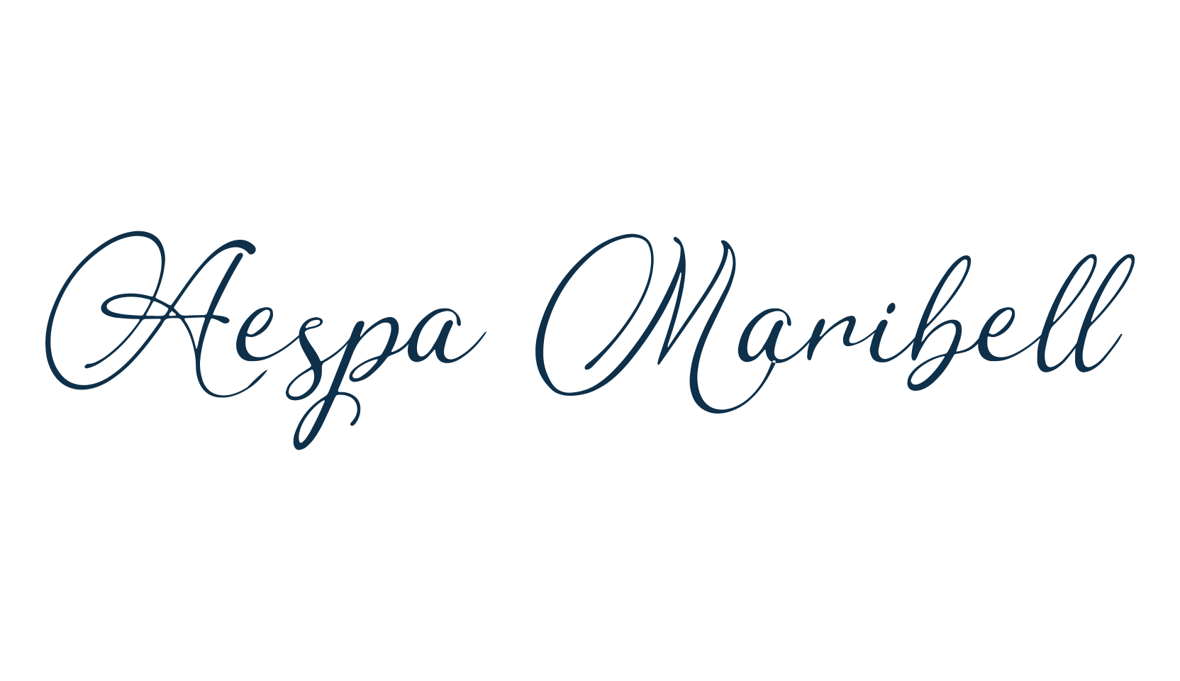 Aespa Maribell, script calligraphy fancy decorative font preview