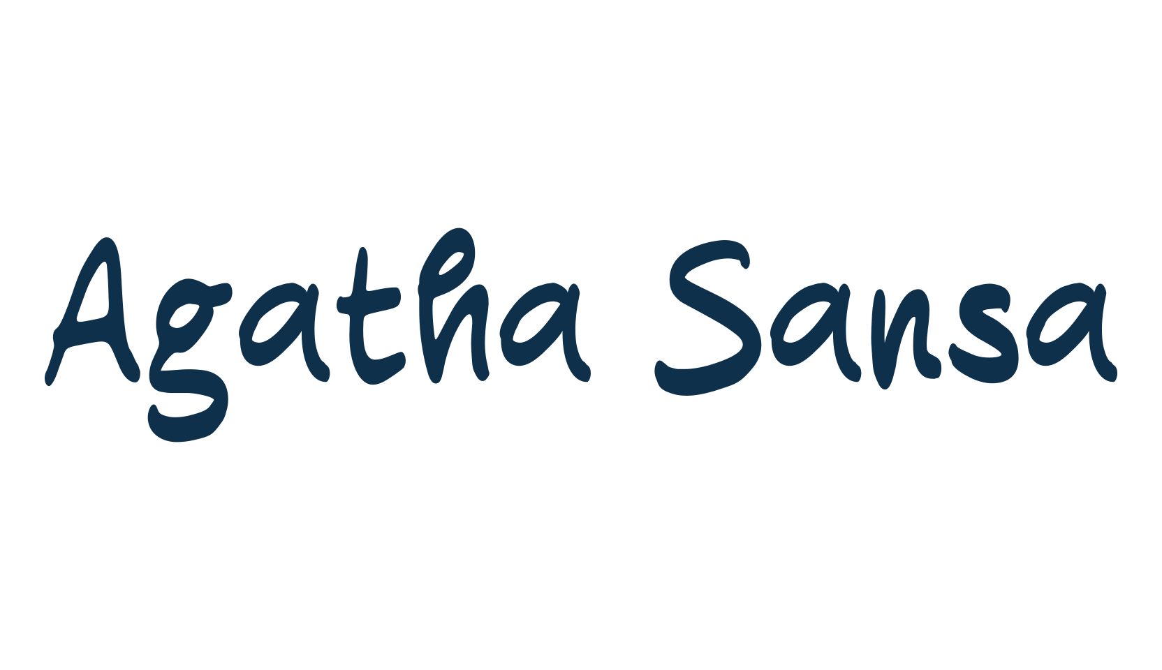 Agatha Sansa, script handwritten fancy decorative calligraphy font preview