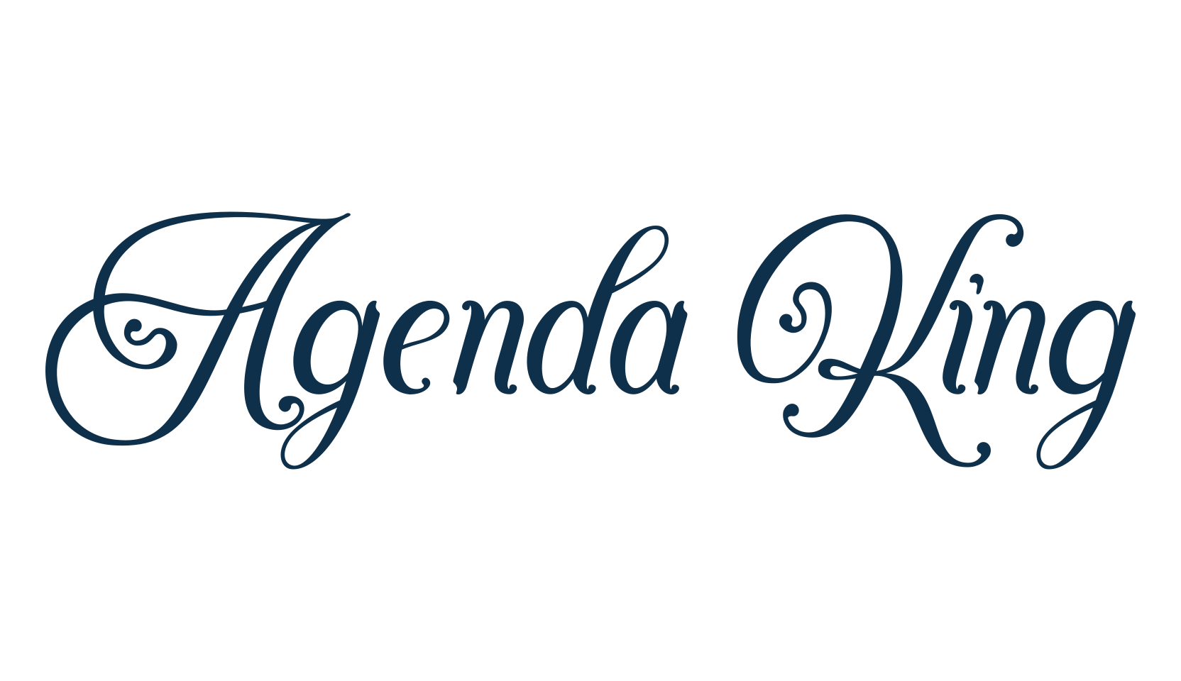 Agenda King, fancy various decorative script calligraphy font preview